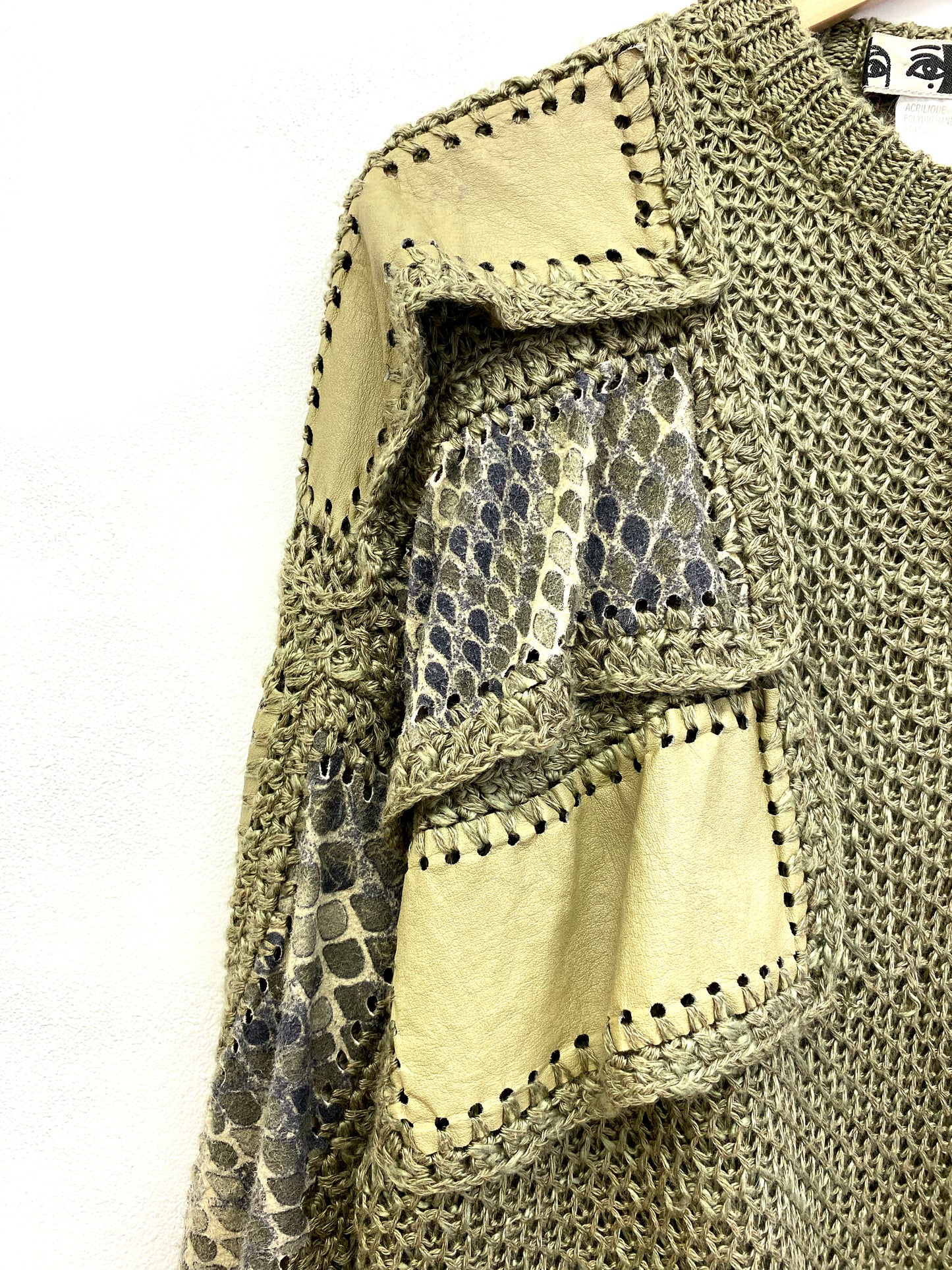 Yamamoto Kansai - Leather appliqué sweater