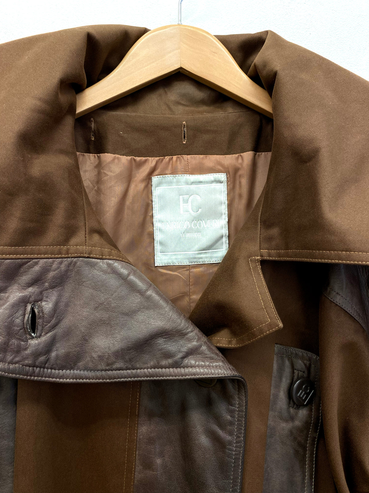 Enrico Coveri - Cotton and leather jacket