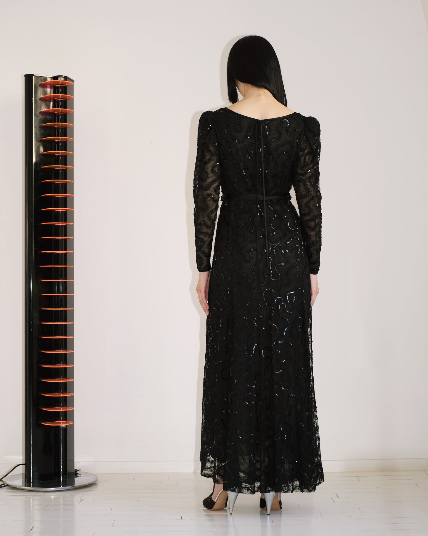 Yves Saint Laurent Paris - Long sequined lace dress (Haute Couture)