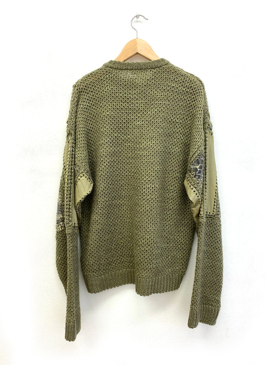 Yamamoto Kansai - Leather appliqué sweater