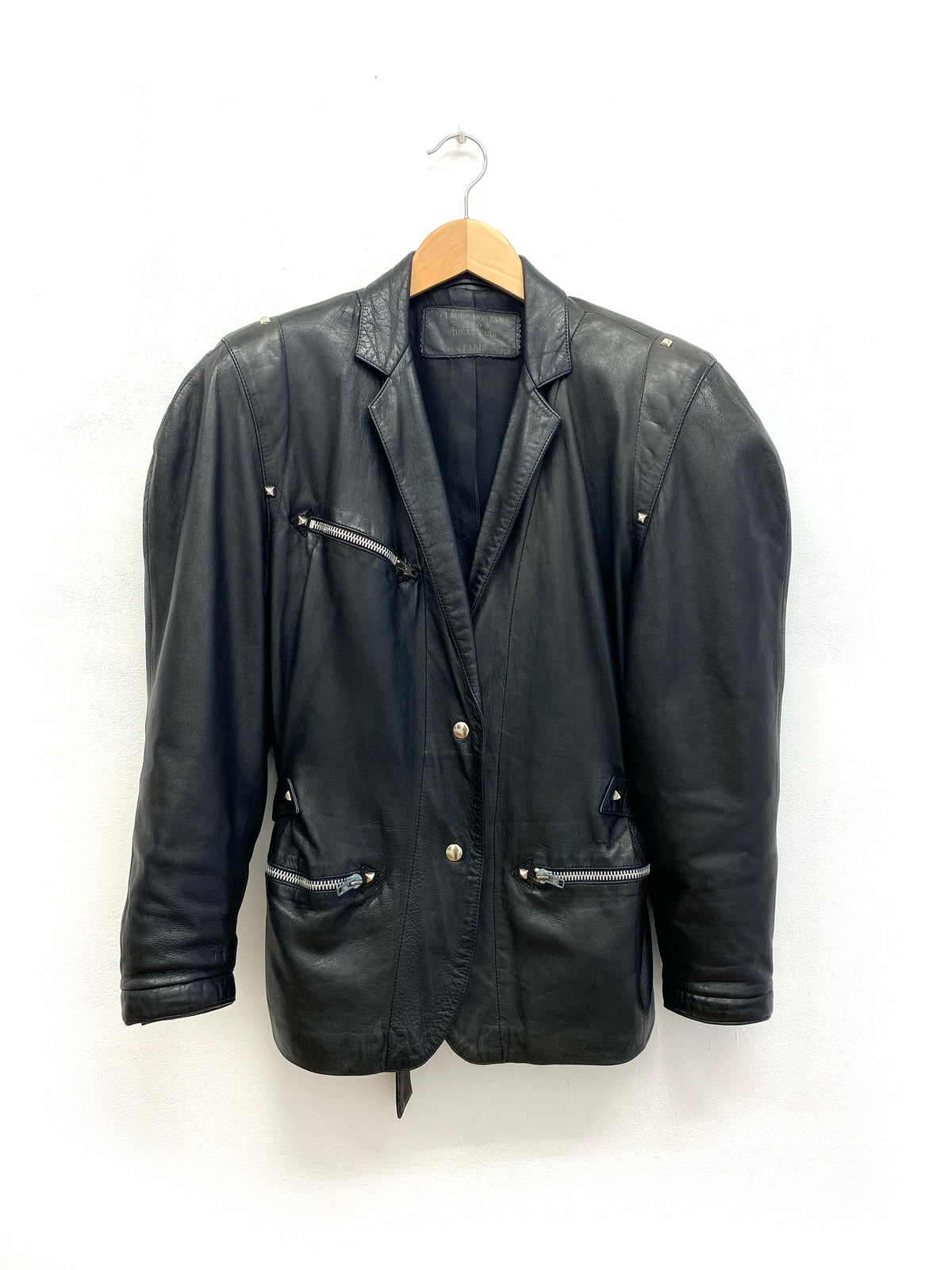 Claude Montana pour Idéal Cuir - Structured-shoulder jacket