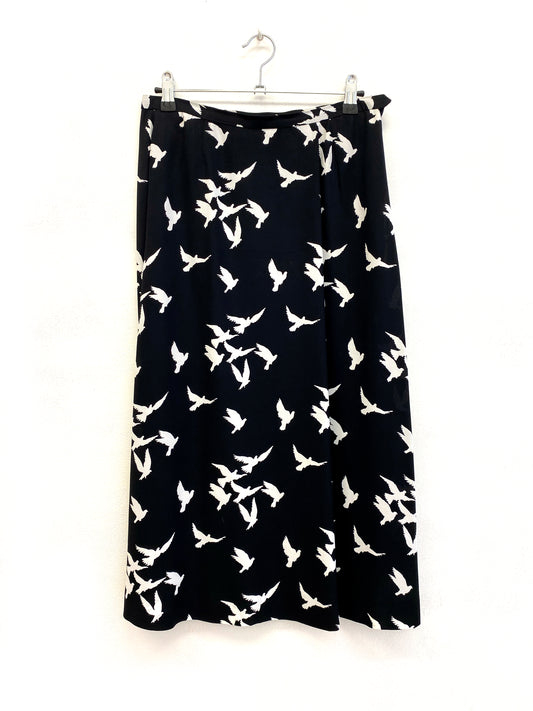 Saint Laurent rive gauche - Swallow-print skirt