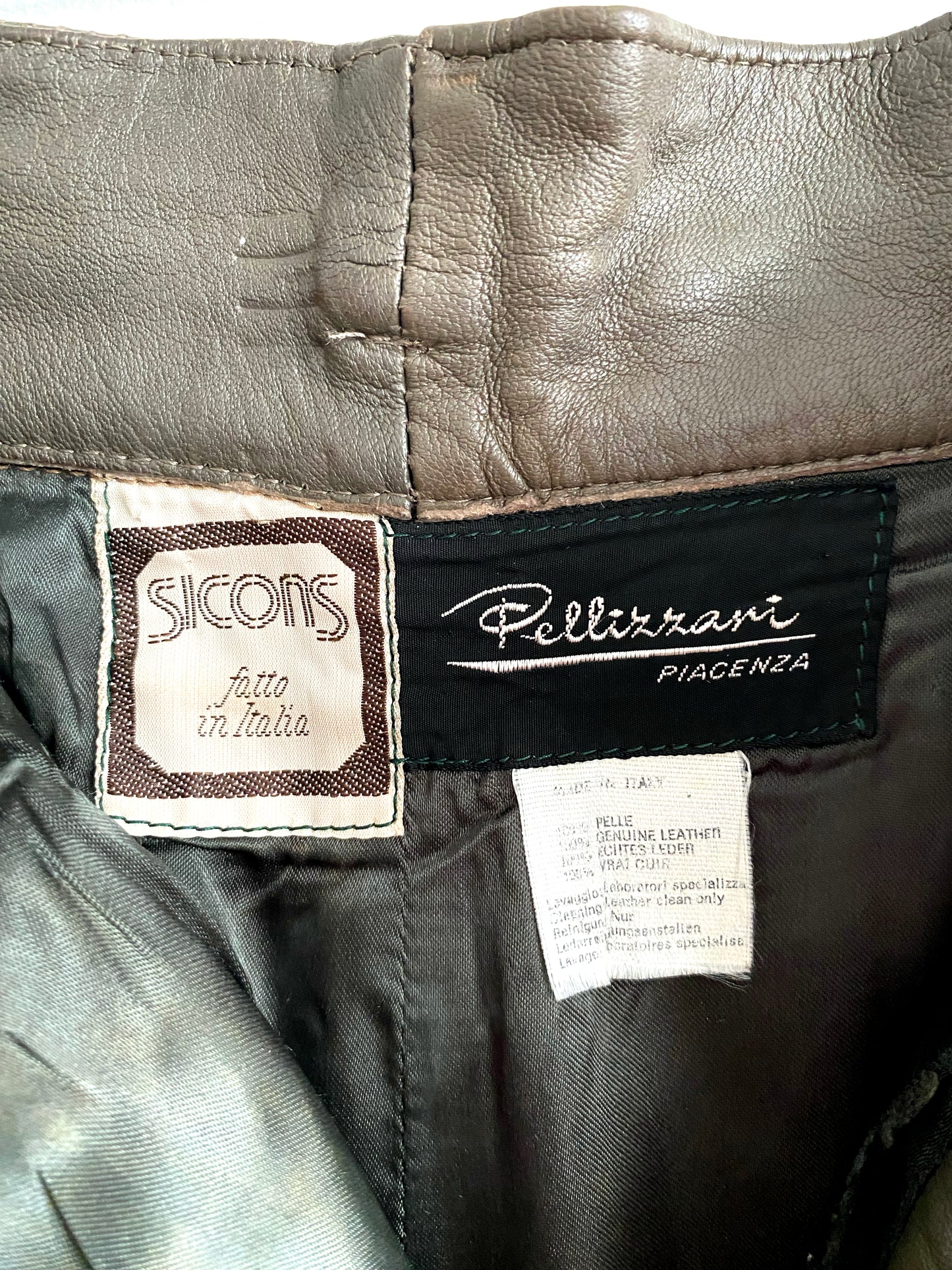 Sicons - Gathered leather trousers