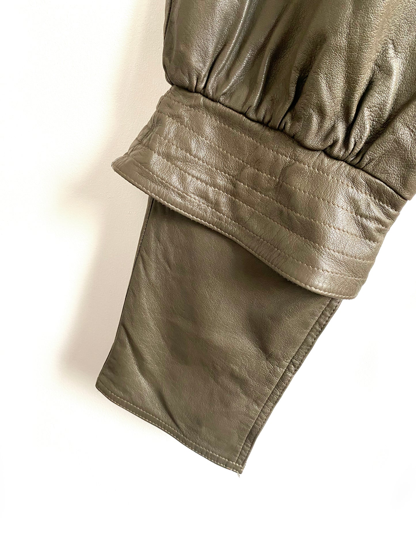 Sicons - Gathered leather trousers